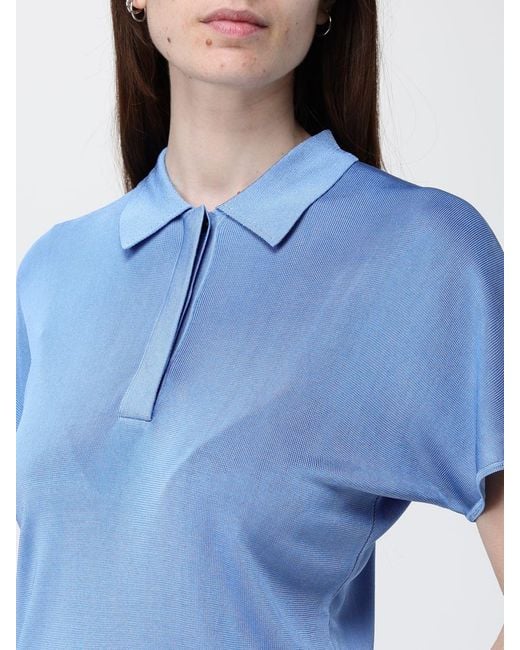 MEIMEIJ Blue Viscose Polo Shirt