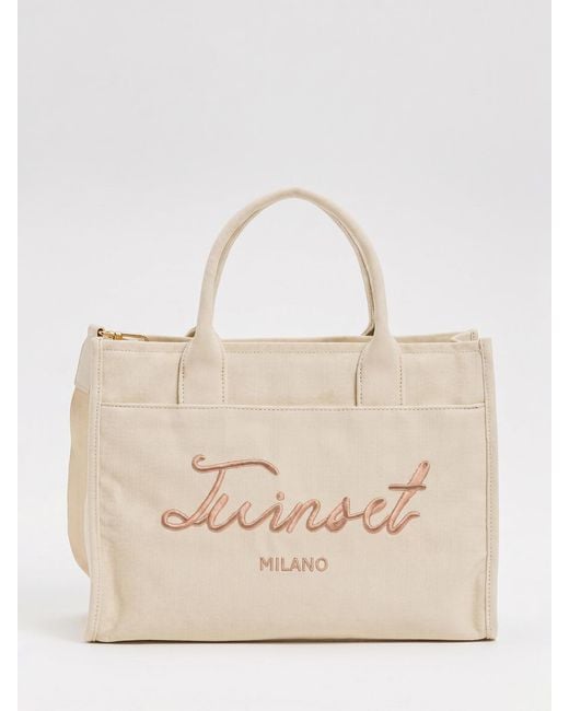 Twinset Natural Signature Canvas Bag