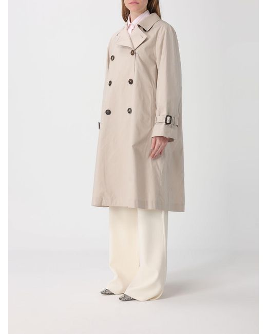 Max Mara Natural Double-Breasted Cotton Trench Coat