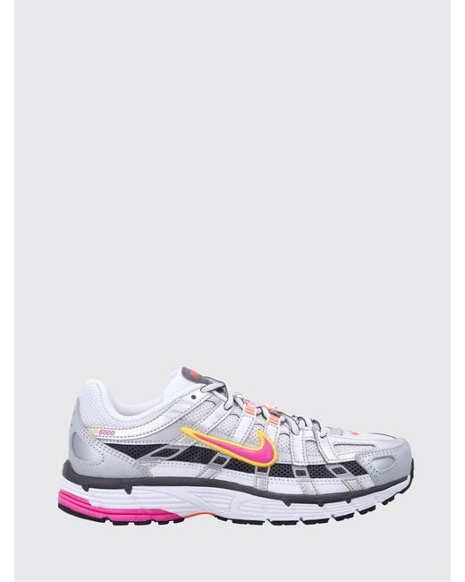 Nike White P-6000 Mesh And Rubber Sneakers