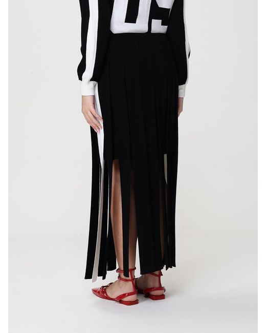 Moschino Couture Black Wool Midi Skirt