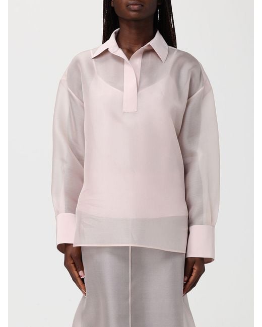 Agnona Pink Silk Organza Shirt