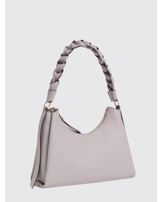 Coccinelle Gray Boheme Grained Leather Bag