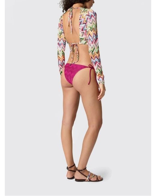 Missoni Red Cropped Viscose Top With Zig-Zag Motif