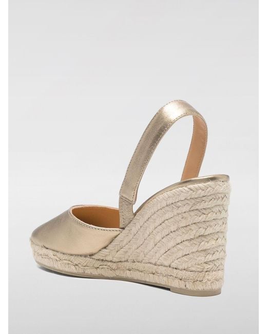 Castaner Natural Carissa Laminated Leather Espadrilles
