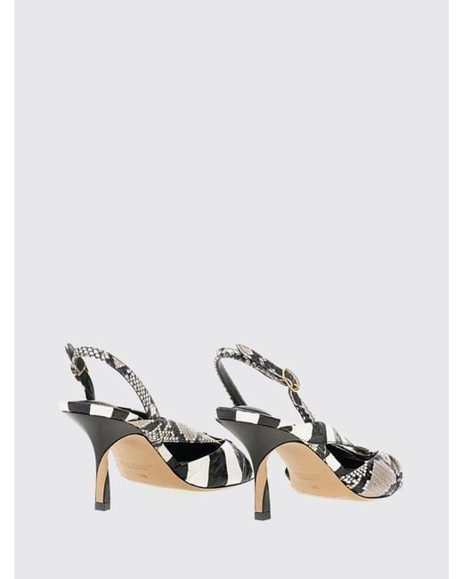 Jacquemus White Python-Print Leather Slingback Sandals With Stiletto Heel
