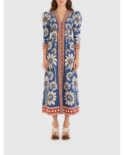 Farm Rio Blue Floral Cotton Dress