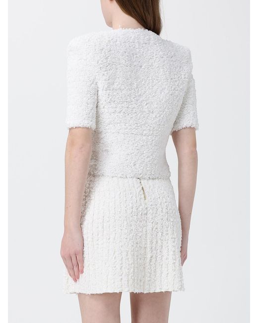 Balmain White Cotton Blend Cardigan