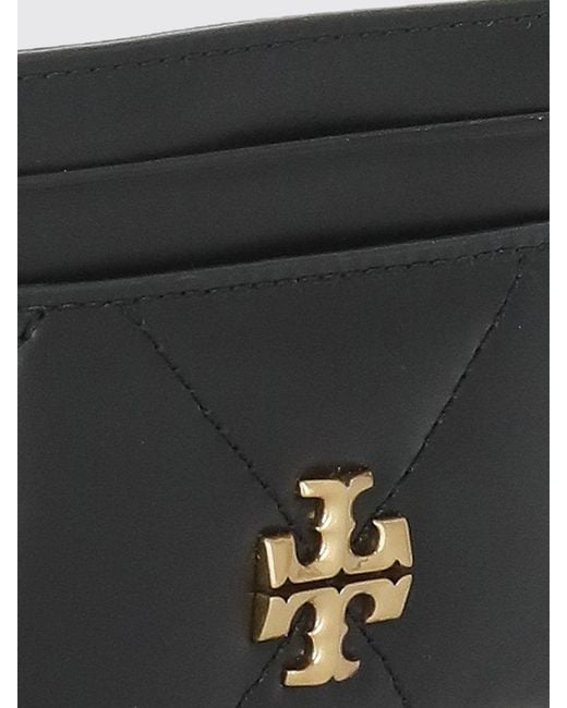 Tory Burch Gray Kira Quilted Leather Card Holder