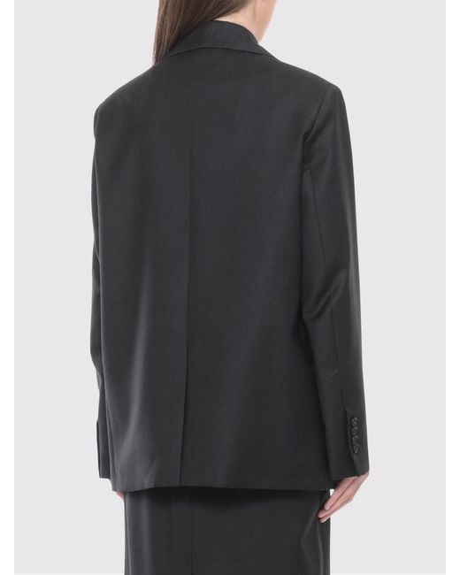 Loulou de Saison Gray Virgin Wool Double-Breasted Blazer