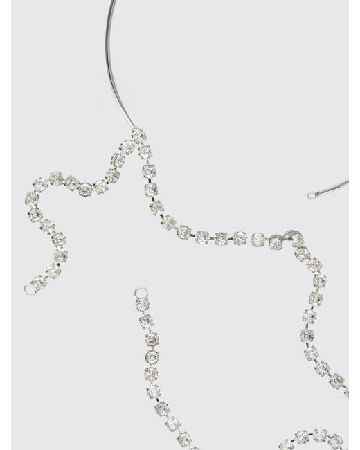 MM6 by Maison Margiela White Metal Rhinestone Choker