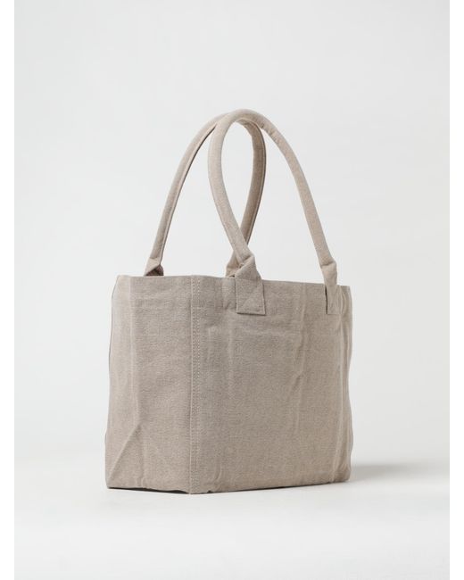 Isabel Marant Natural Yenky Canvas Bag With Embroidered Logo
