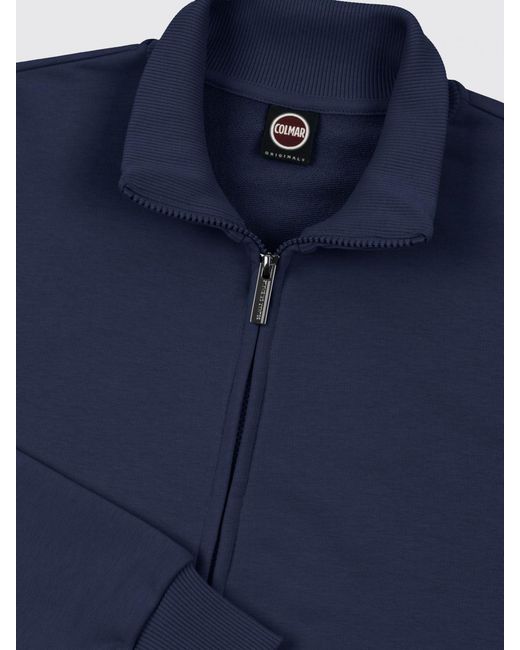 Colmar Blue Cotton Zip-Up Sweatshirt for men