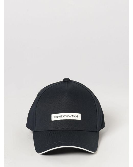 Emporio Armani Black Cotton Baseball Cap for men