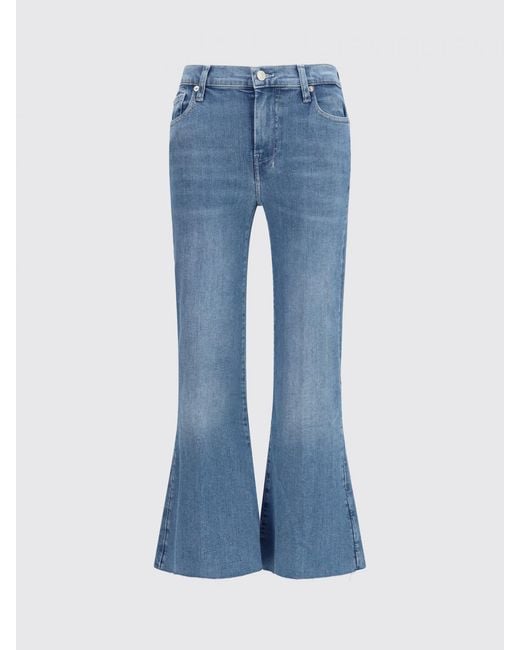 7 For All Mankind Blue High-Waisted Flared Jeans