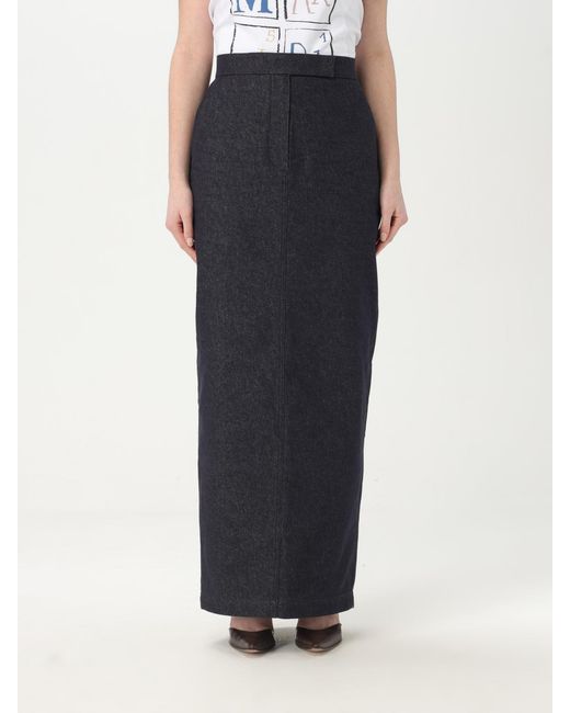 Max Mara Blue Elegant Straight Fit Long Skirt For Formal & Casual Occasions