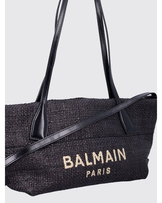 Balmain White Small Track Tote Bag
