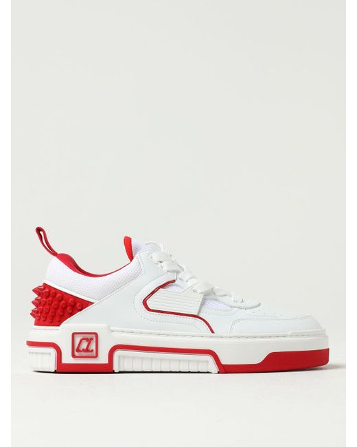 Christian Louboutin Red Astroloubi Sneakers In Leather And Mesh