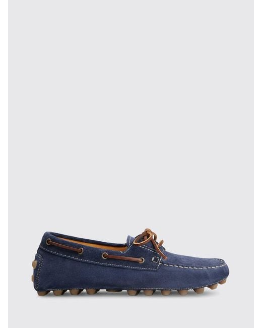 Tod's Blue Gommino Bubble Suede Loafers for men