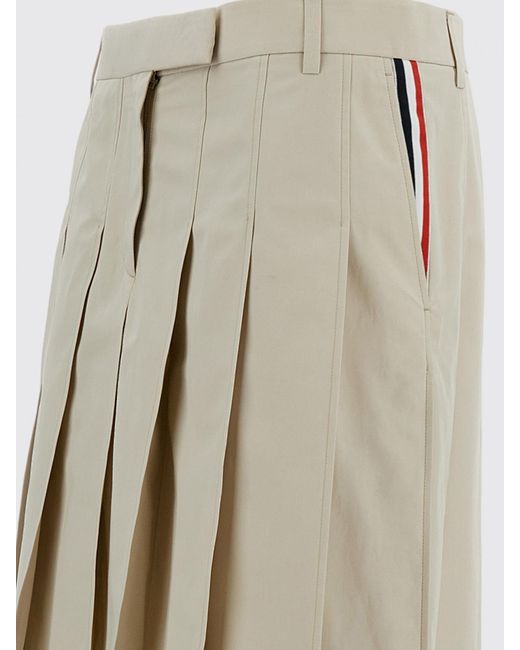Thom Browne Natural Cotton Pleated Skirt