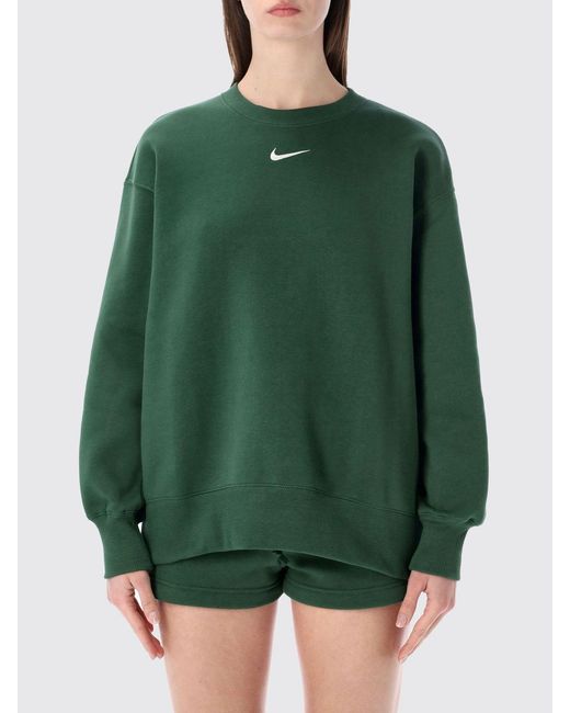Nike Green Cotton Blend Crewneck Sweatshirt