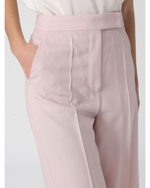 Max Mara Pink Virgin Wool Trousers
