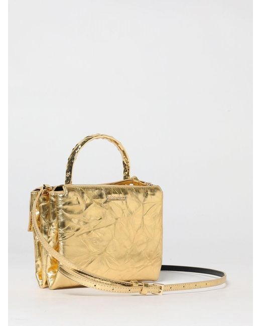 Coccinelle Metallic Arlettis Droplet Wrinkled Effect Laminated Leather Bag