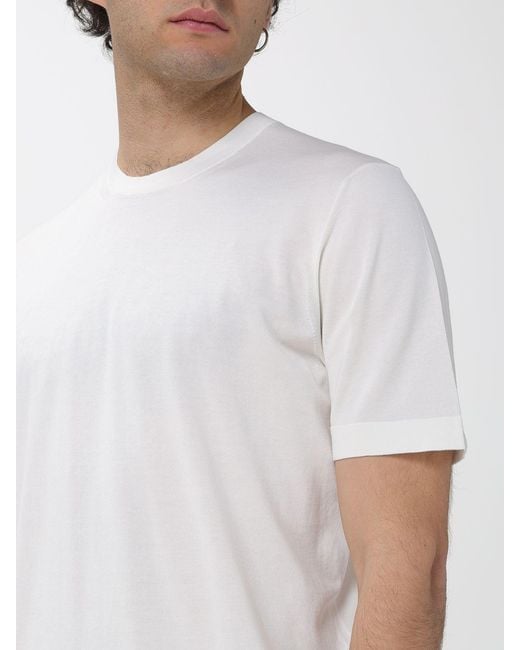 Drumohr White Superlight Cotton T-Shirt for men