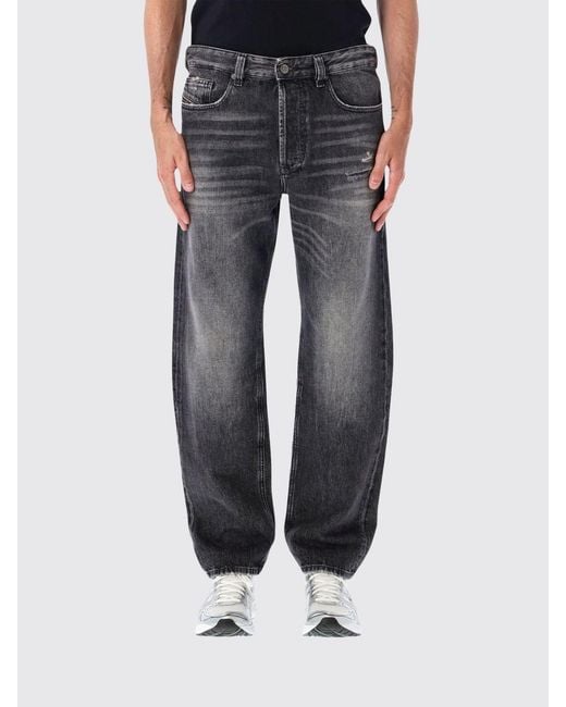 DIESEL Blue D-Macs Tapered Fit Stretch Denim Jeans With Distressed Effect for men