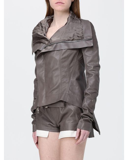 Rick Owens Gray Naska Leather Jacket