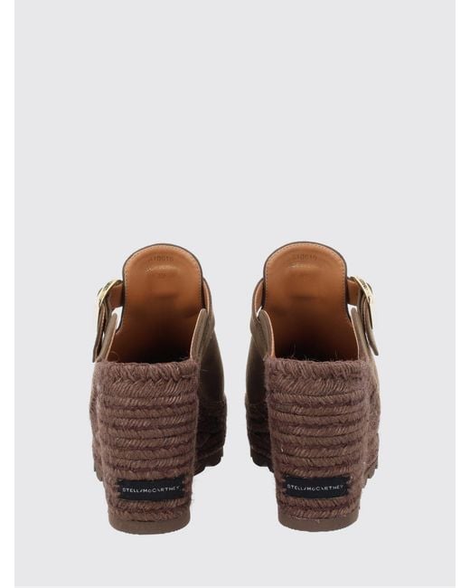 Stella McCartney Brown Gaia Synthetic Suede Wedge Mules