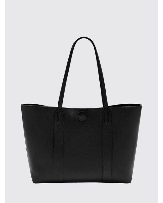 Mulberry Black Bayswater Small Grained Calfskin Tote With Double Handle
