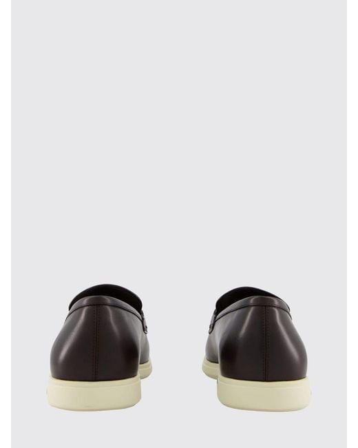 Ferragamo White Gancini Leather Loafers for men