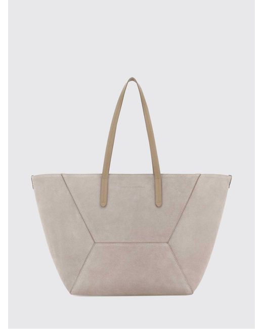 Brunello Cucinelli Gray Bc Duo Tote Shoulder Bag