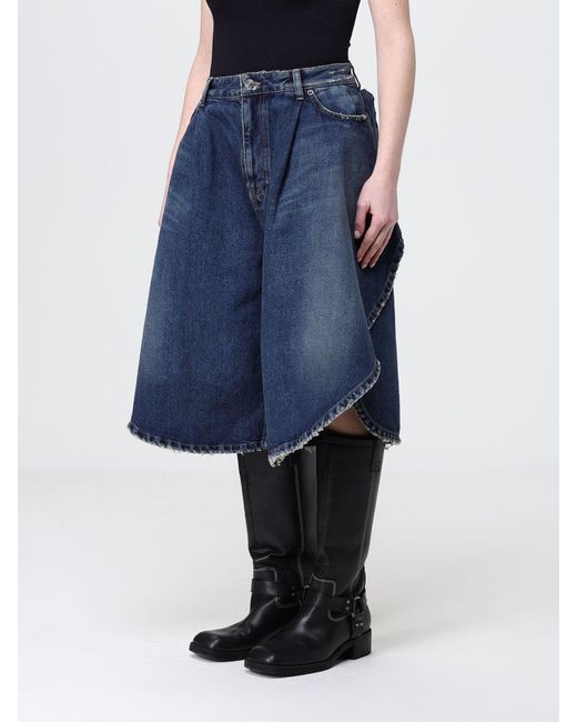 Balenciaga Blue Oversized Denim Shorts