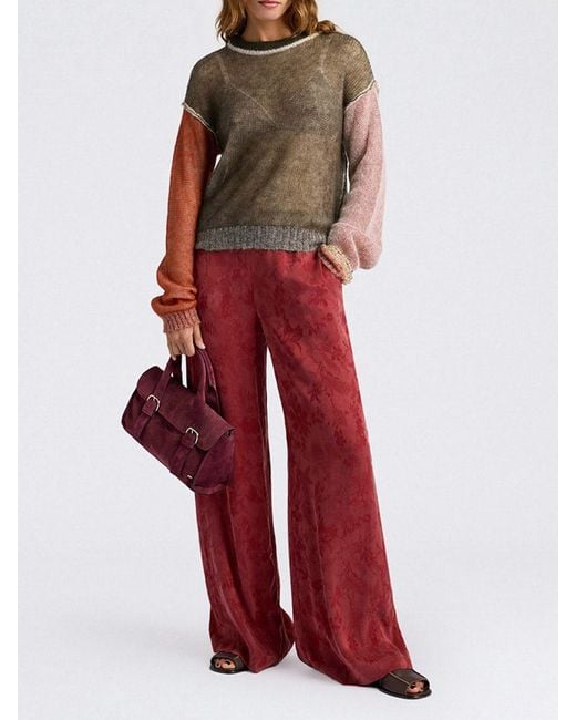 Momoní Red MomonÌ Color-Block Mohair Wool Pullover