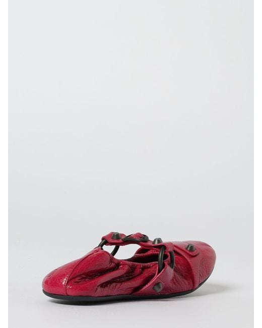 Balenciaga Red City Arena Leather Ballerina