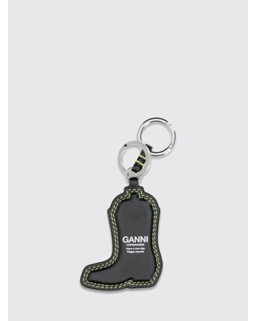 Ganni White Boot Recycled Leather Keychain