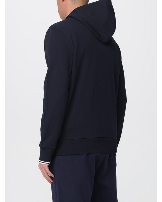 Fred Perry Blue Cotton Sweatshirt With Logo for men