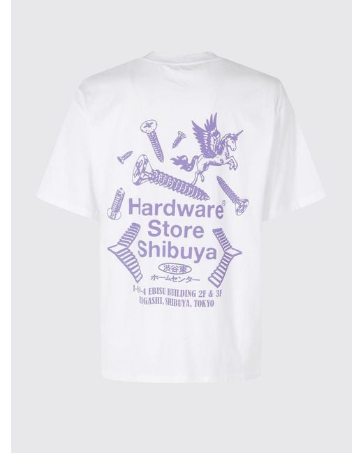 Edwin White Printed Cotton T-Shirt for men