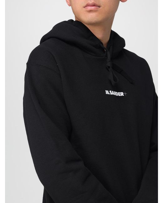 Jil Sander Blue Hooded Sweatshirt With Long Sleeves And Front Detailing for men