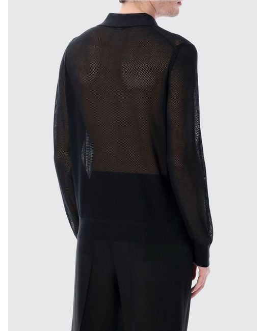 Tom Ford Black Knit Polo Shirt for men