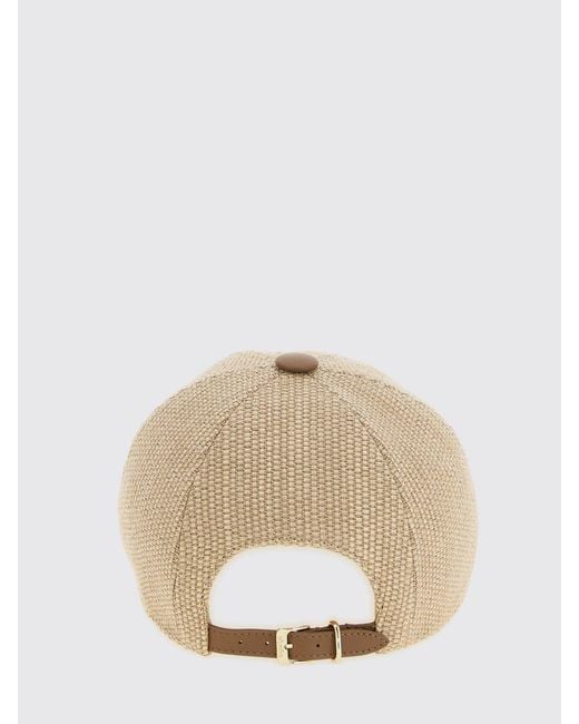 Max Mara Natural Cotton Blend Baseball Cap With Logo