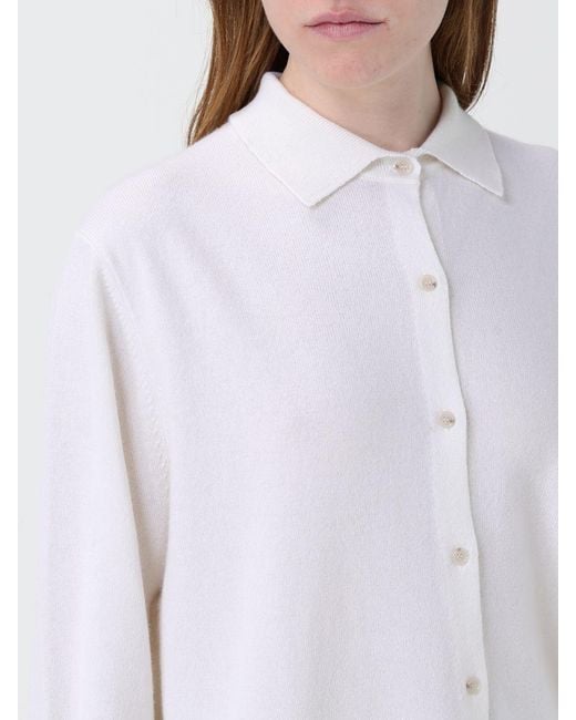 Allude White Cashmere Cardigan