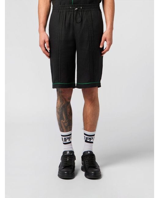Philipp Plein Black Shorts for men