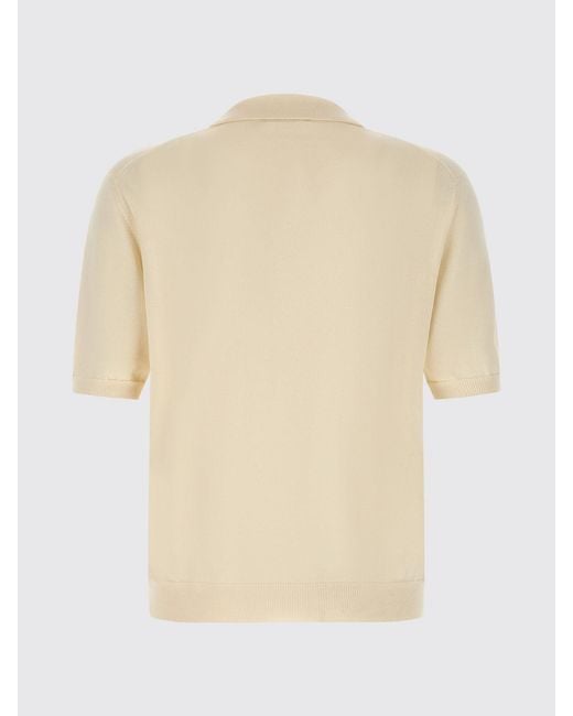 Zanone Natural Cotton Knit Polo Shirt for men