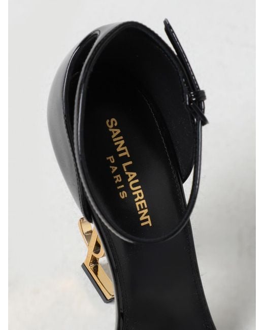 Saint Laurent Metallic Opyum Patent Leather Sandals