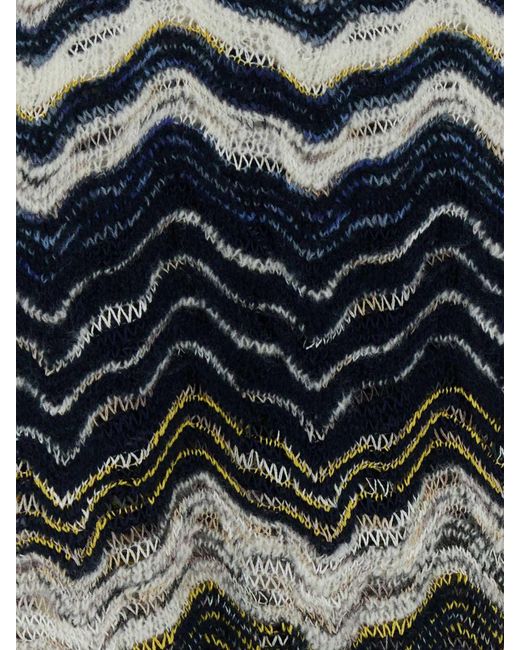 Missoni Black Multicolour Zig-Zag Wool Blend Slim Fit Jumper