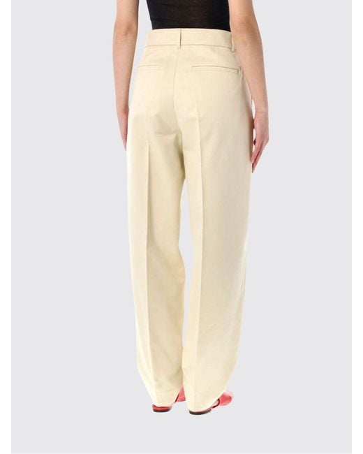 Soeur Natural High-Waisted Organic Cotton Palazzo Trousers With Darts