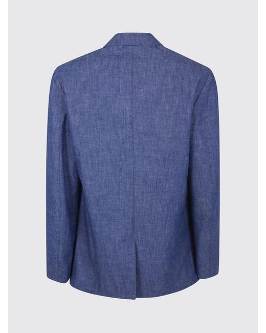 Boglioli Blue Cotton Single Breasted Blazer for men